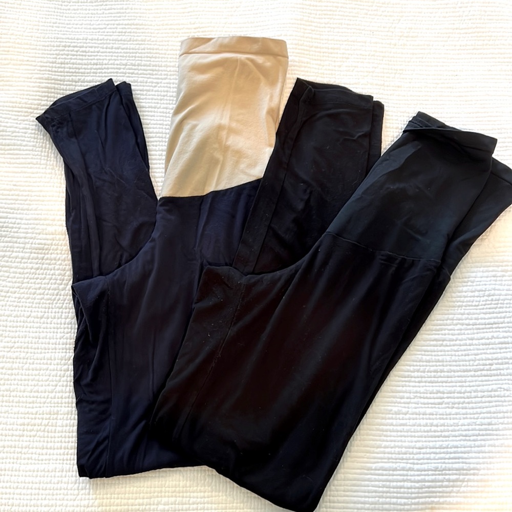 2 pack maternity leggings - black and navy